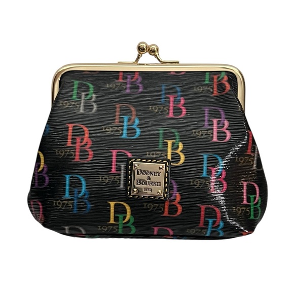 Dooney & Bourke Handbags - Dooney & Bourke Black with Multicolor Logo Clutch